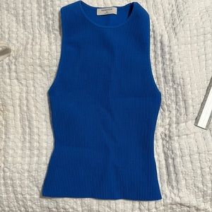 Babaton Sculpt Knit Racer Tank XS Mazarine Blue